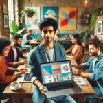 a freelancer showcasing his portfolio